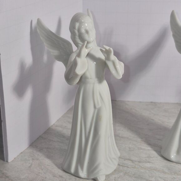3 White Tengra Angel's 6ins Tall Porcelain Girl's Figurine, - Picture 2 of 16